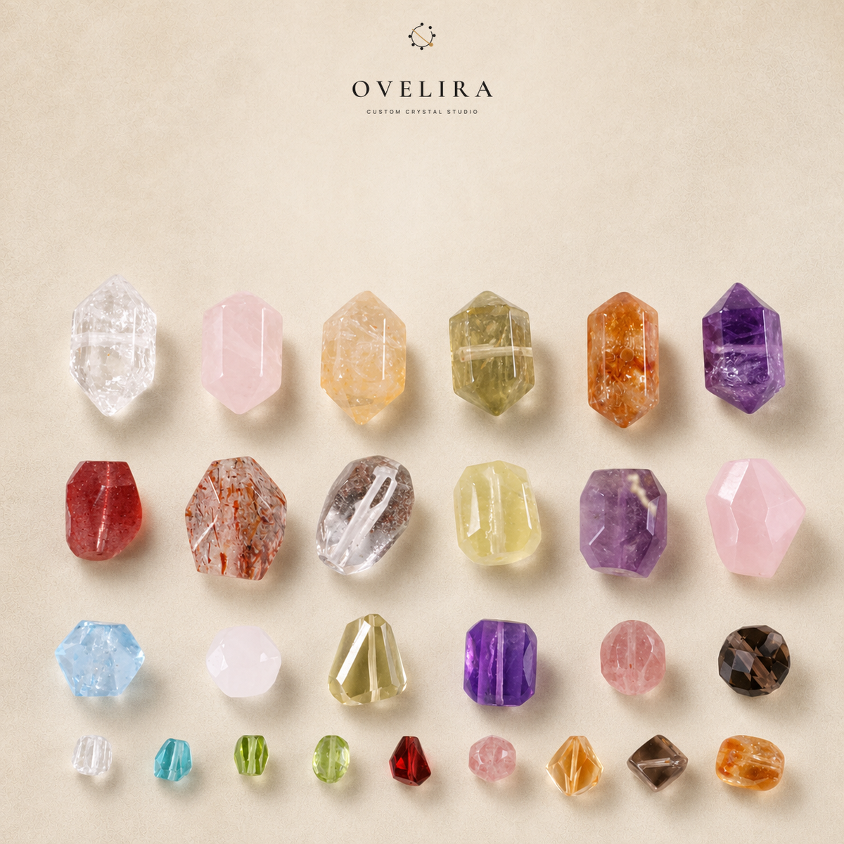 Multicolor faceted crystal accents for custom bracelets